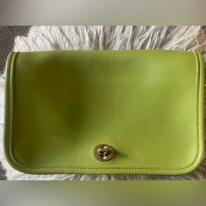 Vintage Coach Pocket Purse in Lime Green - RARE Find